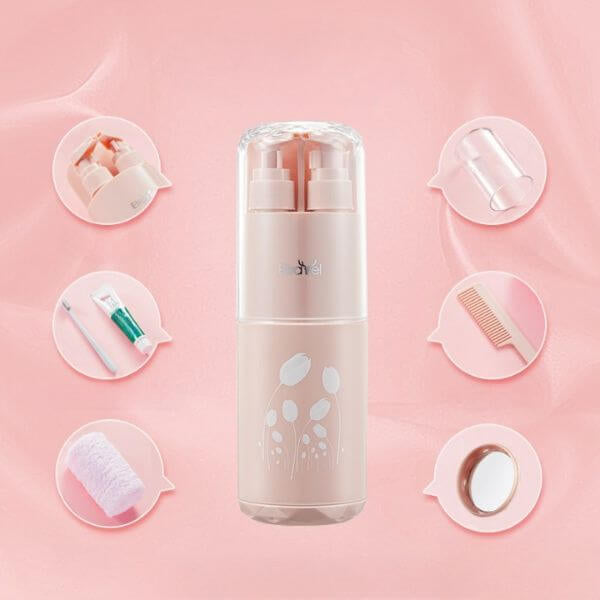Portable Travel Wash Set, Multifunctional Creative Travel Cup, Travel Toothpaste and Shampoo Storage Bottle, Bathroom Toothbrush Organizer Box, 5 in 1 Toiletry Set Portable Travel Wash Set, Multifunctional Creative Travel Cup, Travel Toothpaste and Shampoo Storage Bottle, Bathroom Toothbrush Organizer Box, 5 in 1 Toiletry Set